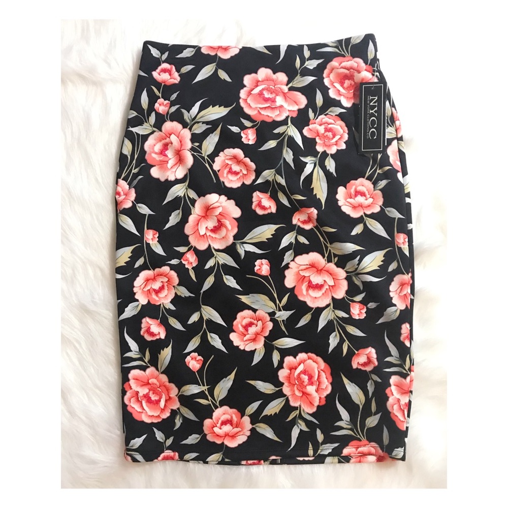 NYCC  Floral Pencil Midi Skirt